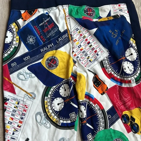 Polo Ralph Lauren Oceans Challenge 12m‎ Yacht Nautical Collage Pants Jogger M